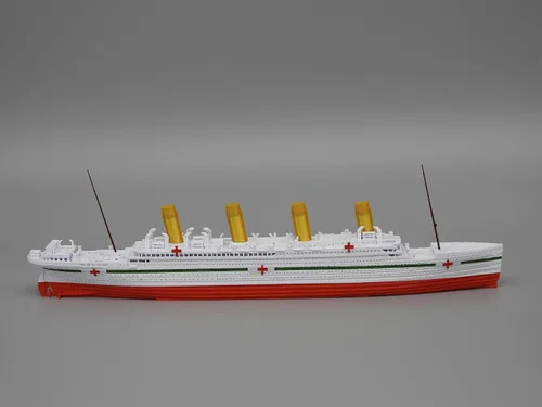 Vista 5 de THEROLLER3D HMHS BRITANNIC - Modelo de barco con 3 minas marinas, juguetes de Titanic ensamblados de 1 pie de largo para niños, barco históricamente