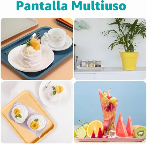 Vista 7 de Cieovo Paquete de 10 bandejas para servir comida rápida, colorida bandeja rectangular para cafetería, para restaurante, hogar, escuela, suministros
