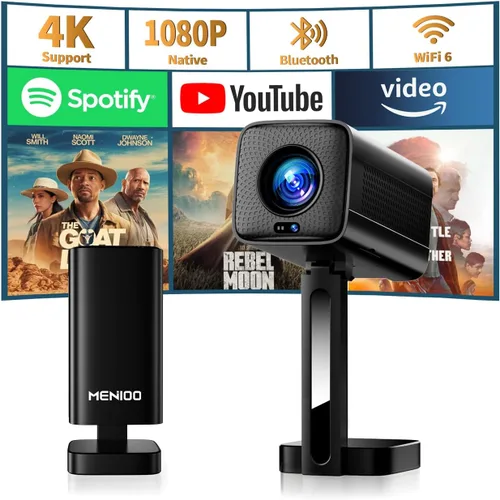 Vista 9 de Mini proyector 1920*1280P HD Smart Projector con Wifi y BT incorporado App
