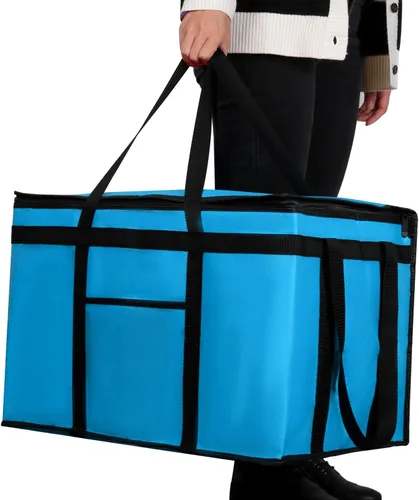 Vista 31 de musbus - Paquete de 2 bolsas aislantes reutilizables para comestibles, bolsa enfriadora plegable para comestibles, bolsa aislante grande resistente
