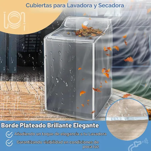 Vista 5 de Fundas para lavadora y secadora - Funda de lavadora para carga superior y carga frontal - Impermeable y a prueba de polvo con cremallera suave