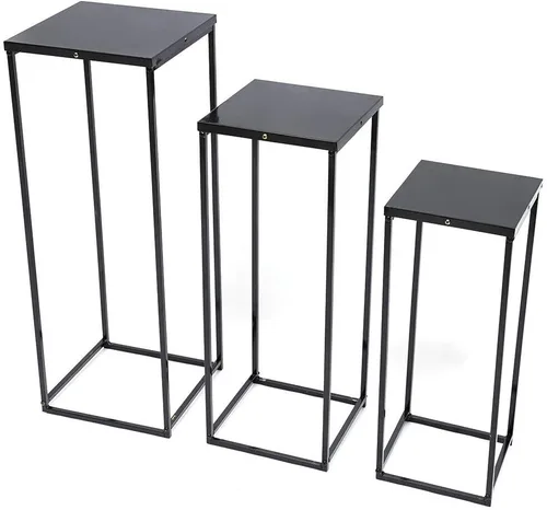 Vista 3 de 3 soportes altos para plantas para macetas, soporte de metal para plantas, jardín, boda, estante para plantas, soporte de exhibición para macetas