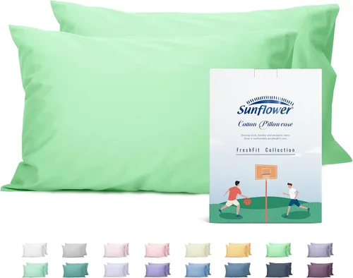 Vista 65 de Sunflower Juego de 2 fundas de almohada tamaño Queen, 100% algodón, 2 fundas de almohada Queen de 20 x 30 pulgadas, color ceniza, suaves