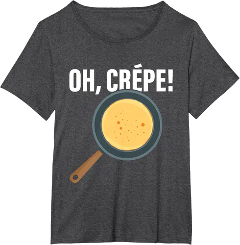 Vista 23 de Divertido juego de palabras "Oh, Crepe!" para crepes y pasteleros, Negro