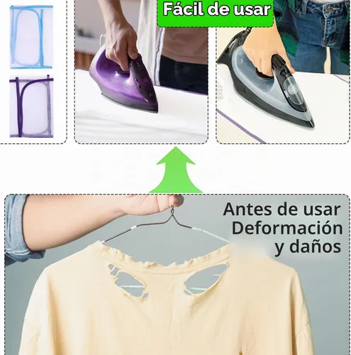 Vista 7 de Paquete de 2 protectores de malla abrasiva para planchar, protector de planchado que ahorra quemadura, paño de planchado para proteger la ropa