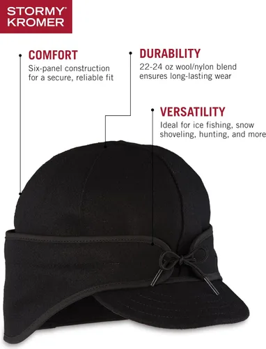 Vista 21 de Stormy Kromer Rancher Cap - Gorro de lana Thinsulate de invierno con orejeras de forro polar