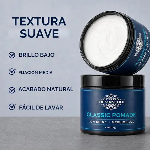 Vista 3 de THEMANCODE Pomada para hombres, fijación media y bajo brillo, 4 onzas