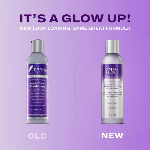Vista 2 de The Mane Choice The Alpha Easy On The Curls - Acondicionador de hidratación para cabello rizado, acondicionador desenredante nutritivo enriquecido
