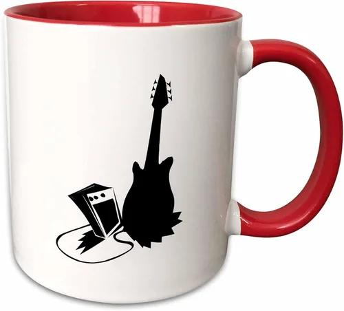 Vista 7 de 3dRose Guitar Amp - Taza estilizada de dos tonos, 11 onzas