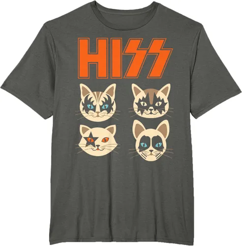 Vista 5 de Camiseta Hiss Funny Cats Kittens Rock Rockin, Negro