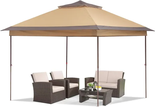Vista 10 de GDY 11x11 ft Gazebo Tent Folding Heavy Duty Height Adjustable Sun Shelter Gazebos, White