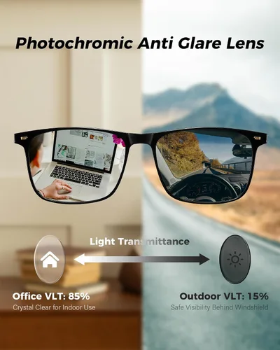 Vista 4 de Gafas de sol polarizadas para conducir, lentes de protección UV400, gafas de sol con marco cuadrado