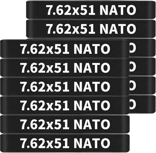Vista 4 de Paquete de 12 bandas de marcado Miaozhun 7.62 × 51 OTAN Magazine 7.62 bandas de identificación de calibre de munición de revista OTAN (Gren-Blanco)