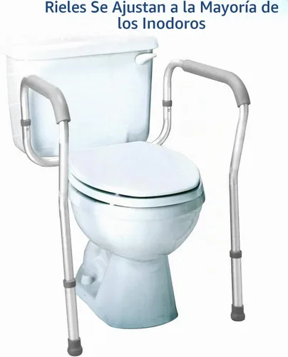 Vista 7 de Carex Rieles de seguridad para inodoro, marco de seguridad de inodoro ajustable y desmontable con asas para ancianos, discapacitados