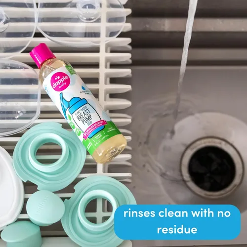 Vista 5 de Dapple Jabón de extractor de leche para bebé, botella de 8 onzas líquidas, sin fragancia, a base de plantas e hipoalergénico, fórmula de fácil
