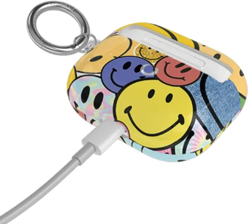 Vista 2 de Casely Funda compatible con AirPods 3 All Smiles Funda para AirPods con adhesivo de cara sonriente