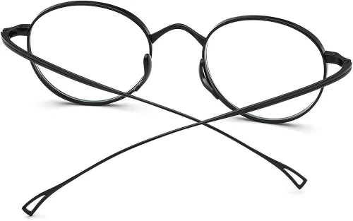 Vista 6 de FONEX Marco de lentes de titanio marco de lentes de miopía redondo retro vintage para mujer