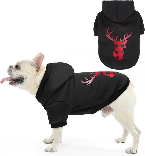 Vista 25 de SCENEREAL Sudaderas con capucha de seguridad para perros de tamaño pequeño, mediano y grande, ropa de felpa cepillada con gorro, abrigo de algodón