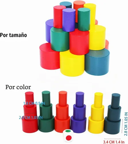 Vista 2 de TOWO - Juego de equilibrio de bloques apilables de madera para niños, juego de equilibrio de luna, bloques de apilamiento de madera y juguete