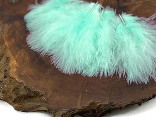 Vista 5 de 1/4 lb - Aqua Blue Pavo Marabou Corto Plumas Sueltas Mullidas Al Por Mayor A Granel