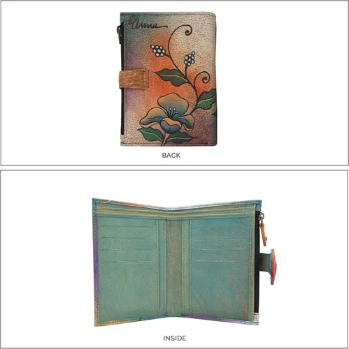 Vista 3 de Anna by Anuschka Cartera de mujer pintada a mano de cuero genuino para mujer