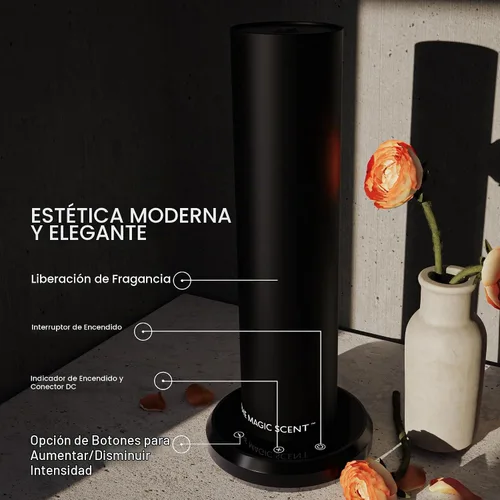 Vista 4 de The Magic Scent Difusor de Torre Bluetooth para Hogar y Oficina - Inteligente Ultra-Silencioso para Hogar y Hotel - Difusor Programable de Aire Frío