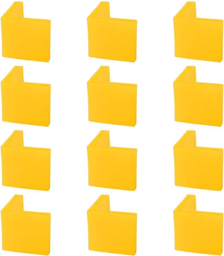 Vista 12 de uxcell 0.984 x 0.984 in Ángulo de hierro almohadillas de pie en forma de L muebles de plástico para muebles de escritorio tapas de patas cubiertas