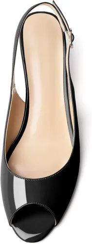 Vista 3 de YODEKS Zapatos de tacón bajo para mujer con puntera abierta, sandalias de tacón bajo de 2 pulgadas