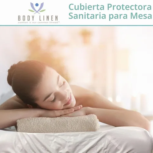 Vista 3 de Body Linen - Funda protectora para mesa de masaje, barrera reutilizable Natural