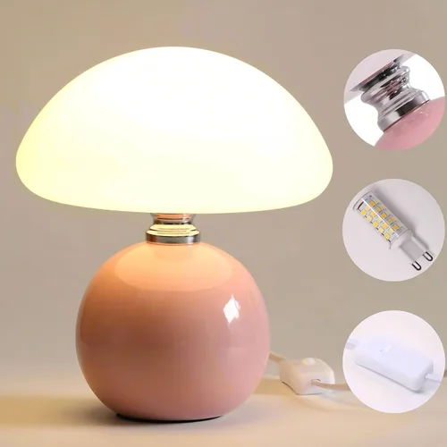 Vista 6 de Lámpara de hongo para dormitorio, sala de estar, lámparas de mesa de hongos para mesitas de noche, lámpara de mesa pequeña de escritorio de 3