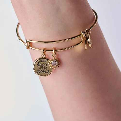 Vista 2 de Alex and Ani The Best Is Yet To Come Duo Pulsera Dorado brillante