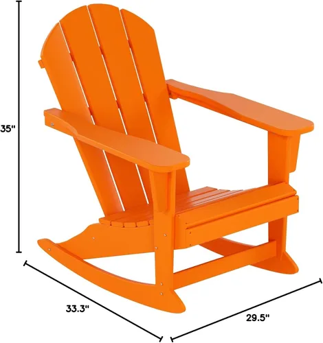 Vista 159 de WestinTrends Silla mecedora Malibu de poliéster para exterior/patio Adirondack, Negra