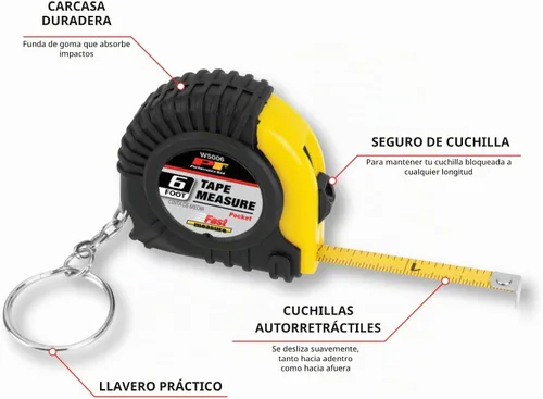 Vista 2 de Performance Tool W5006 - Mini cinta métrica de bolsillo con llavero