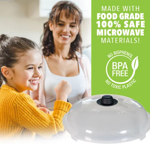 Vista 7 de HOVER COVER Cubierta magnética contra salpicaduras para microondas con agarre magnético de la más alta potencia, tapa de alimentos sin BPA de 12