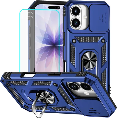 Vista 18 de HNHYGETE Funda para iPhone 12 Pro Max con protector de pantalla: [grado militar de 20 pies probada en caídas] Funda protectora para cámara Negro