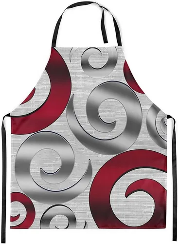 Vista 44 de Castle Fairy Delantal de cocina geométrico en espiral, moderno delantal impermeable con rayas simples para adultos (sin bolsillo), 31 x 26 pulgadas