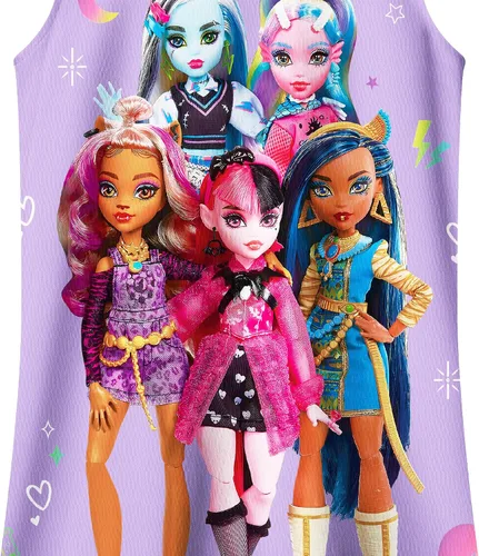 Vista 2 de DJYLBV Monster Dress For Girls Doll Toys School Casual Dress Toddler Clothes Costume Kids