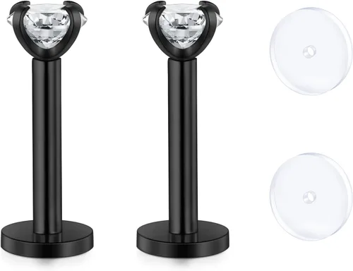 Vista 15 de D.Bella Retenedores de piercing transparentes de 16G para cartílago flexible para hélix, daith, rook, tragus, retenedor de aretes Bioflex, nariz