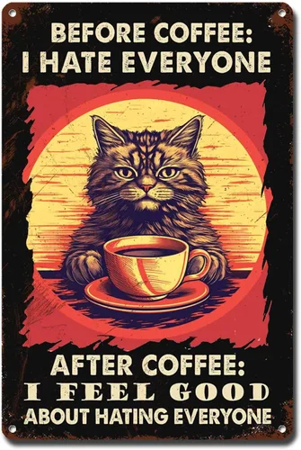 Vista 57 de Lygond Letrero de metal con texto en inglés «Bear That's What I Do I Drink Coffee I Hate People and I Know Things», decoración de invernadero