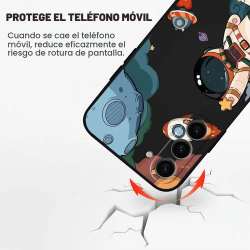 Vista 4 de LEECG Funda para Samsung Galaxy S23 Plus, patrón de astronauta a prueba de golpes, anticaídas, funda protectora para Samsung S23 Plus, negro