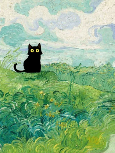 Vista 14 de Kits de pintura de diamantes para adultos, pintura de diamante de gato negro 5D, arte de diamantes para adultos, diamantes redondos de taladro