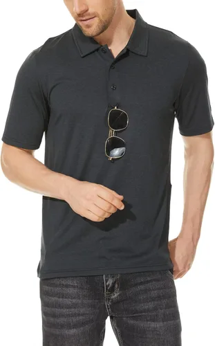 Vista 2 de TACVASEN Mens Golf Polo Shirts Short Sleeve Quick Dry Collared Casual Shirt with Buttons PerformanceT-Shirt
