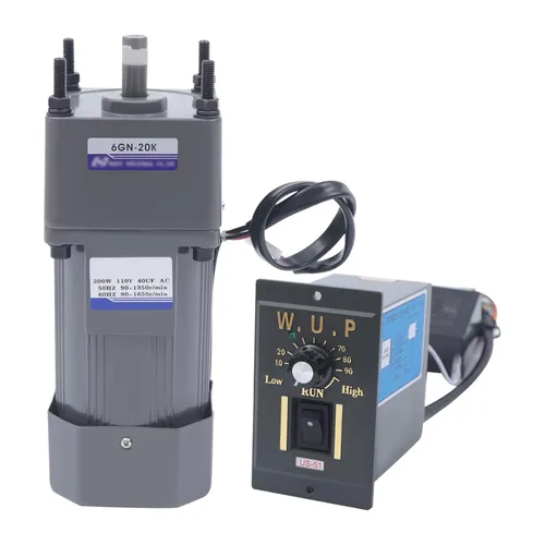 Vista 11 de Motor de alto par de CA, motor eléctrico monofásico reversible de 110 V 60 W con controlador ajustable de velocidad variable motor con engranaje