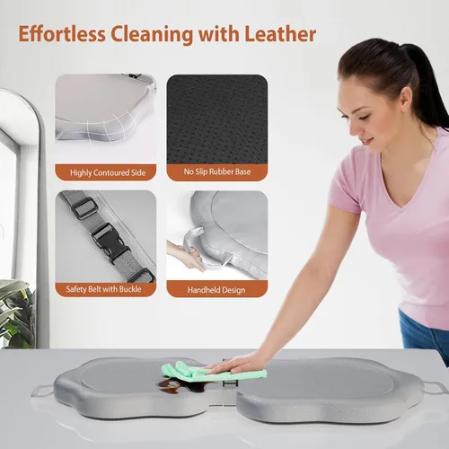 Vista 2 de Cambiador de pañales para bebé, tapete plegable para cambiador de pañales, impermeable y antideslizante, lavable, de cuero suave, cambiador