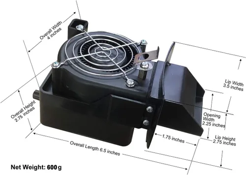 Vista 5 de DC12V Soplador de Aire para Iniciar Fuego de Barbacoa Soplador de Cocina Soplador de Parrilla para Big Green Egg y Kamado Joe Classic, Reduce