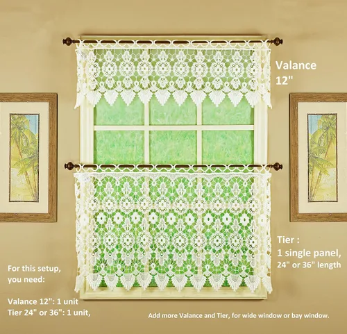 Vista 7 de Cortina de Medallón Macramé de Today's Curtain 30 cm, Color Écru, 89 cm x 30 cm