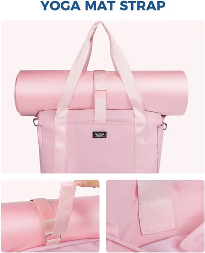 Vista 6 de Fmeida Gym Bag for Women, 30L Expandable Travel Bags with Shoe Compartment, Sports Yoga Bag with Wet Pocket