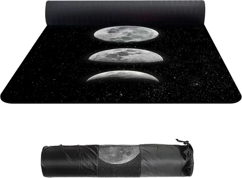 Vista 8 de nuveti Tapete de yoga grande TPE antideslizante con bolsa de transporte extra ancha para mujer, 72 x 32 pulgadas, extra grueso, 0.236 in