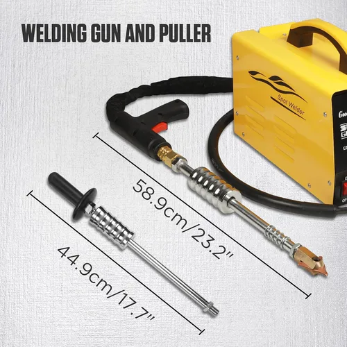 Vista 4 de PLAYOCCAR Kit de reparación de abolladuras con soldador de espárragos 110V, extractor de abolladuras con soldador de puntos 3500A, máquina