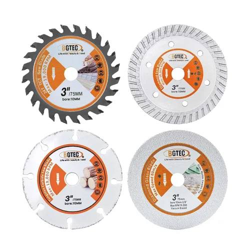 Vista 13 de BGTEC Hoja turbo de granito de diamante, disco de corte de 3 pulgadas/2.953 in para hormigón, hormigón reforzado, piedras artificiales duras